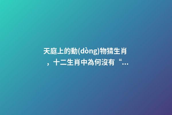 天庭上的動(dòng)物猜生肖，十二生肖中為何沒有“貓”這一屬相